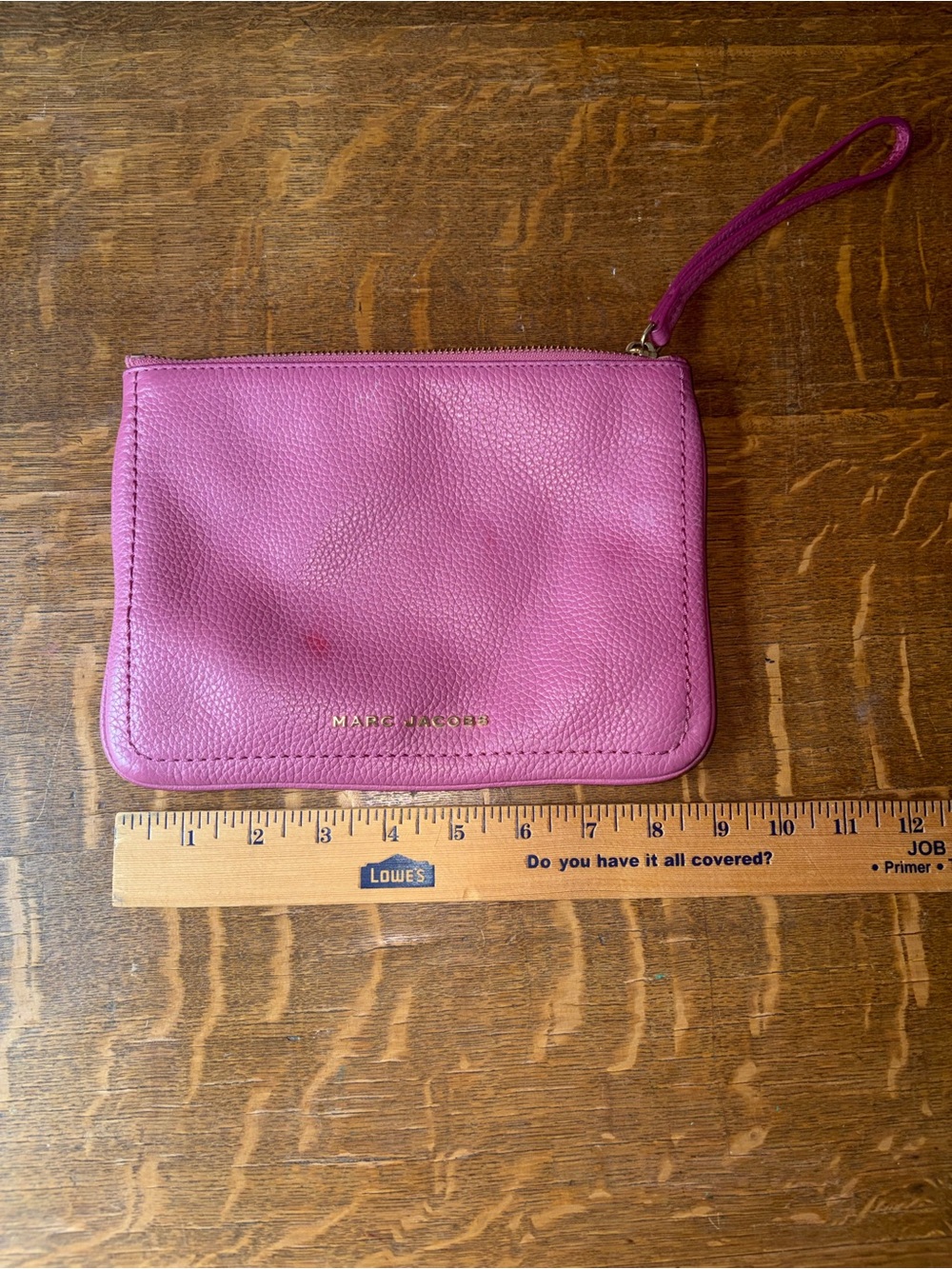 Marc Jacobs Hot Pink Leather Wristlet Pouch